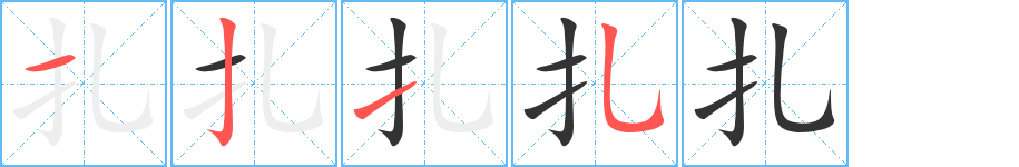 扎字筆畫寫法